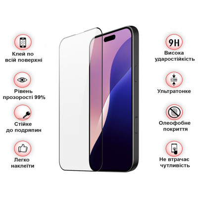 Захисне скло BeCover для Apple iPhone 16 Pro Max Black (712125)