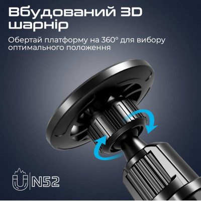 Тримач автомобільний Promate Clipmount Black Тримач автомобільний Promate Clipmount Black