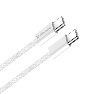 Кабель ColorWay USB Type-C + USB Type-C (M/M), 3.0 А, 1 м, Grey (CW-CBPDCC061-GR) Кабель ColorWay USB Type-C + USB Type-C (M/M), 3.0 А, 1 м, Grey (CW-CBPDCC061-GR)
