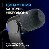 Мiкрофон Logitech Yeti GX Dynamic RGB Gaming Mic with Lightsync Black (988-000569) Мiкрофон Logitech Yeti GX Dynamic RGB Gaming Mic with Lightsync Black (988-000569)