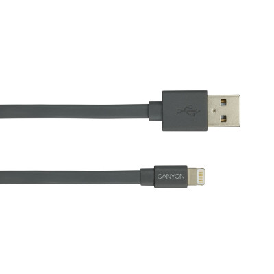Кабель Canyon USB - Lightning (M/M) 0.96 м, Dark Grey (CNS-MFIC2DG)