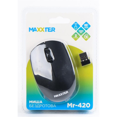 Миша бездротова Maxxter Mr-420 Black Миша бездротова Maxxter Mr-420 Black