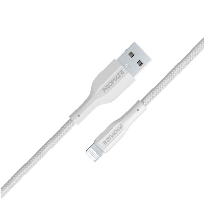 Кабель Promate xCord-Ai200 USB - Lightning (M/M), 2 A, 2 м, White Кабель Promate xCord-Ai200 USB - Lightning (M/M), 2 A, 2 м, White