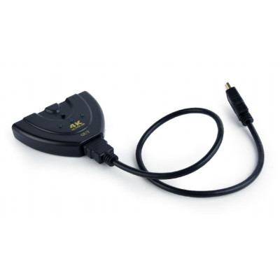 Перемикач HDMI-інтерфейсу Cablexpert HDMI - 3хHDMI V 1.4 (M/F), 0.5 м, чорний (DSW-HDMI-35) блістер Перемикач HDMI-інтерфейсу Cablexpert HDMI - 3хHDMI V 1.4 (M/F), 0.5 м, чорний (DSW-HDMI-35) блістер