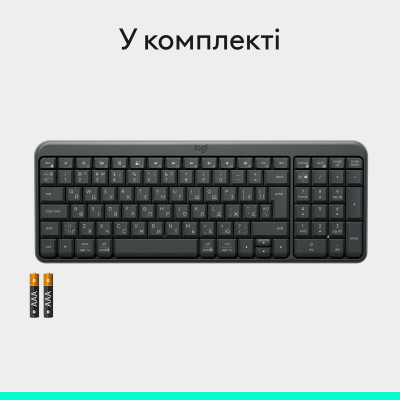 Клавiатура бездротова Logitech K250 Graphite (920-013822)