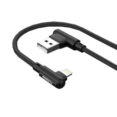Кабель Foneng X70 90-degree Angle Gaming Cable (3A) USB - Lightning (M/M), 1 м, Black (X70-CA-DAG-IP) Кабель Foneng X70 90-degree Angle Gaming Cable (3A) USB - Lightning (M/M), 1 м, Black (X70-CA-DAG-IP)