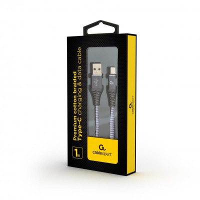 Кабель Cablexpert USB - USB Type-C V 2.0 (M/M), преміум, 1 м, сірий (CC-USB2B-AMCM-1M-WB2) Кабель Cablexpert USB - USB Type-C V 2.0 (M/M), преміум, 1 м, сірий (CC-USB2B-AMCM-1M-WB2)