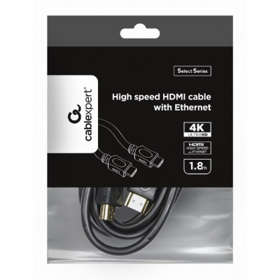 Кабель Cablexpert HDMI - HDMI V 2.0  (M/M),  4K, 1.8 м, чорний (CC-HDMI4L-6) пакет