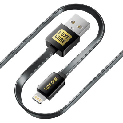 Кабель Luxe Cube Flat USB - Lightning (M/M), 1 м, чорний (2231252964019) Кабель Luxe Cube Flat USB - Lightning (M/M), 1 м, чорний (2231252964019)
