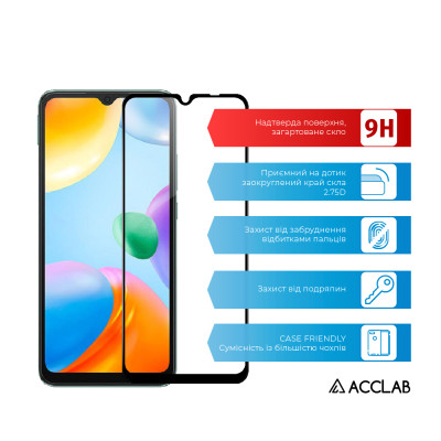Захисне скло ACCLAB Full Glue для Xiaomi Redmi 10C Black (1283126527142) Захисне скло ACCLAB Full Glue для Xiaomi Redmi 10C Black (1283126527142)