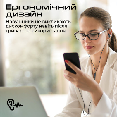 Гарнітура Promate Silken-C Black Гарнітура Promate Silken-C Black