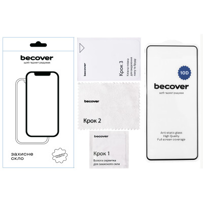Захисне скло BeCover для Realme C67 4G 10D Black (711345) Захисне скло BeCover для Realme C67 4G 10D Black (711345)