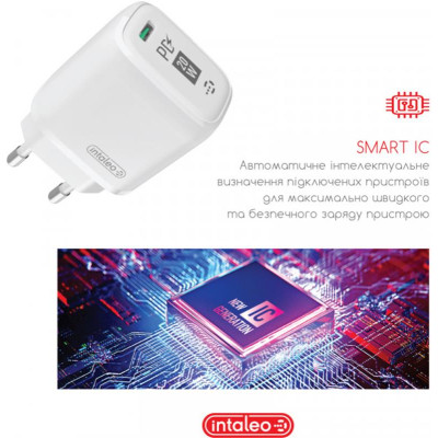 Мережевий зарядний пристрій Intaleo TCGQPD120T (1USBx3A) White (1283126509988) + кабель USB Type С Мережевий зарядний пристрій Intaleo TCGQPD120T (1USBx3A) White (1283126509988) + кабель USB Type С