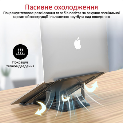Підставка для ноутбука Promate DeskMate-5 Grey Підставка для ноутбука Promate DeskMate-5 Grey