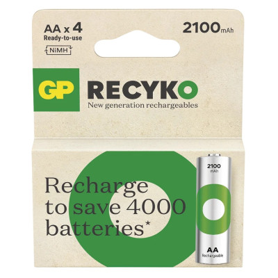 Акумулятори GP Recyko AA/HR06 NI-MH 2100 mAh BL 4 шт Акумулятори GP Recyko AA/HR06 NI-MH 2100 mAh BL 4 шт