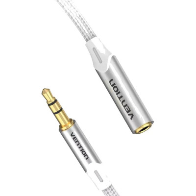 Кабель-подовжувач Vention 3.5 мм - 3.5 мм (F/M), 1.5 м, Silver (BHEIG) Кабель-подовжувач Vention 3.5 мм - 3.5 мм (F/M), 1.5 м, Silver (BHEIG)