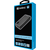 Універсальна мобільна батарея Sandberg Powerbank 20000mAh PD 20W Black (420-59) Універсальна мобільна батарея Sandberg Powerbank 20000mAh PD 20W Black (420-59)