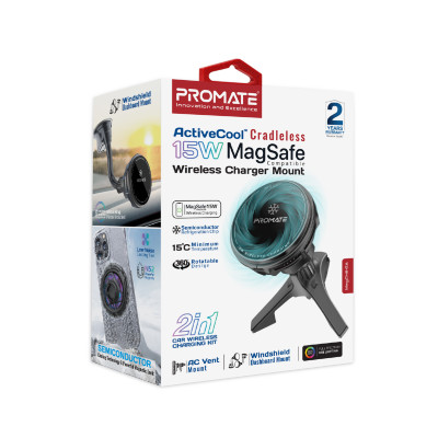 Бездротовий зарядний пристрій Promate MagChill-Ga MagSafe Black Бездротовий зарядний пристрій Promate MagChill-Ga MagSafe Black