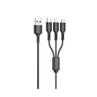 Кабель WK WDC-137 Upine Series 3-in-1 USB - Lightning + micro USB + USB Type-C (M/M), 1.2 м, Black (6941027616284) Кабель WK WDC-137 Upine Series 3-in-1 USB - Lightning + micro USB + USB Type-C (M/M), 1.2 м, Black (6941027616284)