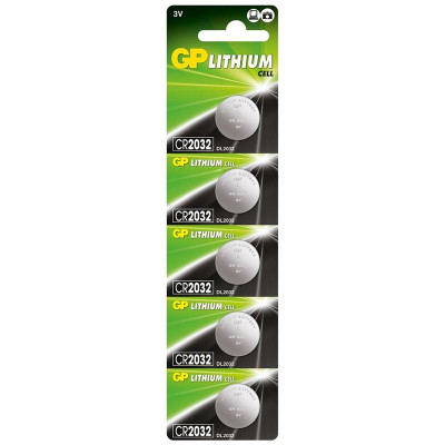 Батарейка GP Batteries CR-2032 bat(3B) Lithium 5 шт (CR2032-2CPU5) Батарейка GP Batteries CR-2032 bat(3B) Lithium 5 шт (CR2032-2CPU5)
