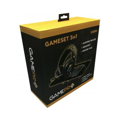 Комплект GamePro Gameset 3 в 1 USB миша + ігрова поверхня + гарнітурою (GS890) Комплект GamePro Gameset 3 в 1 USB миша + ігрова поверхня + гарнітурою (GS890)