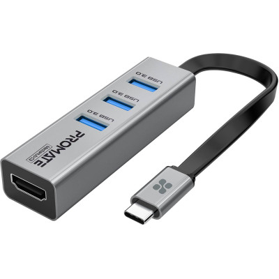USB-хаб Promate MediaHub-C3 USB Type-C Grey USB-хаб Promate MediaHub-C3 USB Type-C Grey