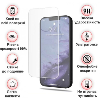 Захисне скло BeCover для Apple iPhone 14 Crystal Clear Glass 3D (708084) Захисне скло BeCover для Apple iPhone 14 Crystal Clear Glass 3D (708084)