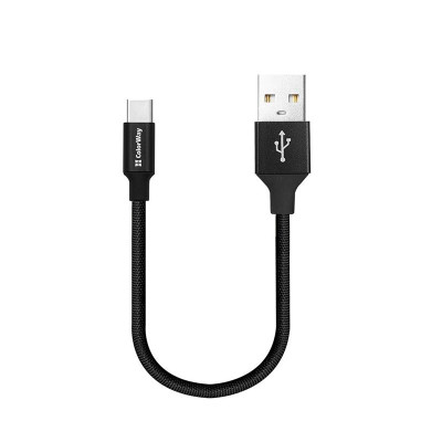 Кабель ColorWay USB - USB-Type-C (M/M) 2.4А, 0.25 м, Black (CW-CBUC048-BK) Кабель ColorWay USB - USB-Type-C (M/M) 2.4А, 0.25 м, Black (CW-CBUC048-BK)