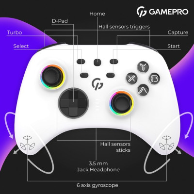 Геймпад GamePro GPX13W White Геймпад GamePro GPX13W White