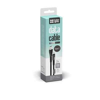 Кабель ColorWay USB - USB Type-C (M/M), Zinc Alloy + Led, 2.4 А, 1 м, Black (CW-CBUC035-BK) Кабель ColorWay USB - USB Type-C (M/M), Zinc Alloy + Led, 2.4 А, 1 м, Black (CW-CBUC035-BK)