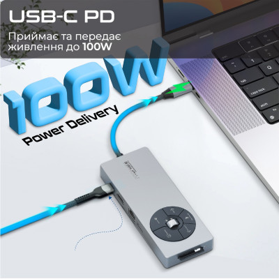 USB-хаб Promate ComandHub-Pro USB Type-C Grey USB-хаб Promate ComandHub-Pro USB Type-C Grey