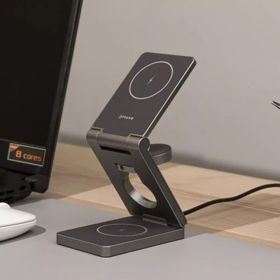 Бездротовий зарядний пристрій Proove Titan Volt 3in1 Gray (WSTV15000003) Бездротовий зарядний пристрій Proove Titan Volt 3in1 Gray (WSTV15000003)