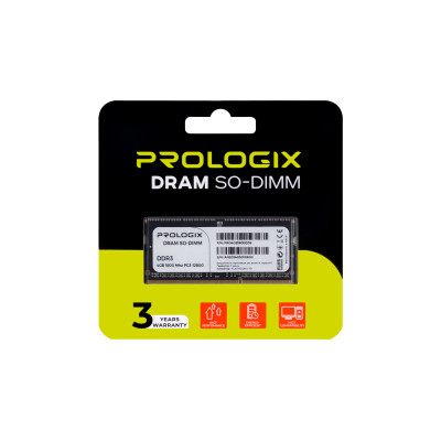 Модуль пам`ятi SO-DIMM DDR3L 4GB/1600 Prologix (PRO4GB1600D3S) Модуль пам`ятi SO-DIMM DDR3L 4GB/1600 Prologix (PRO4GB1600D3S)