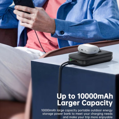 Універсальна мобільна батарея Choetech Magnetic 10000mAh Qi-2 15W Black (B750-CCBK)