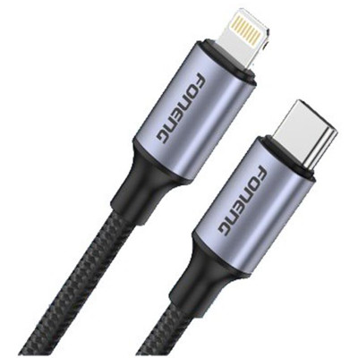 Кабель Foneng X95 Metal Head Braided Cable USB-C - Lightning (M/M) PD20W, 1.2 м, Black (X95-CA-TCIP) Кабель Foneng X95 Metal Head Braided Cable USB-C - Lightning (M/M) PD20W, 1.2 м, Black (X95-CA-TCIP)