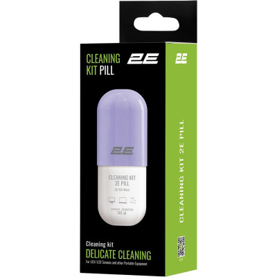 Набір для чищення 2E Pill (2E-SK140LC) LED/LCD + серветка 20х20 см White/Lilac Набір для чищення 2E Pill (2E-SK140LC) LED/LCD + серветка 20х20 см White/Lilac