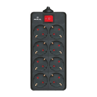 Фільтр живлення REAL-EL RS-8 Protect 5м Black (EL122300024) Фільтр живлення REAL-EL RS-8 Protect 5м Black (EL122300024)