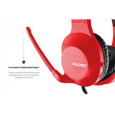 Гарнітура Sades SA-721 Spirits Red (sa721rdj) Гарнітура Sades SA-721 Spirits Red (sa721rdj)