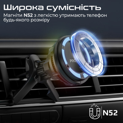 Бездротовий зарядний пристрій Promate MagChill-Ga MagSafe Black Бездротовий зарядний пристрій Promate MagChill-Ga MagSafe Black