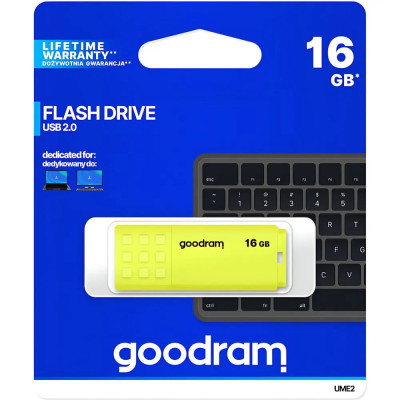 Флеш-накопичувач USB2.0 16GB Goodram UME2 Yellow (UME2-0160Y0R11) Флеш-накопичувач USB2.0 16GB Goodram UME2 Yellow (UME2-0160Y0R11)