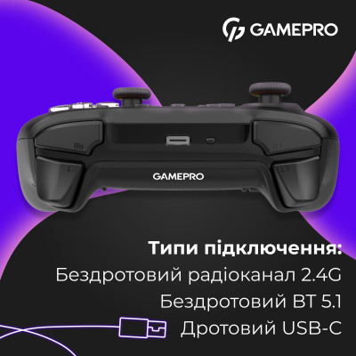 Геймпад GamePro із зарядною станцією GPX13BDOC Black Геймпад GamePro із зарядною станцією GPX13BDOC Black