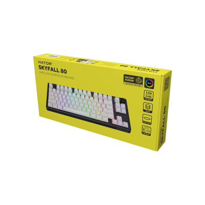 Клавіатура бездротова Hator Skyfall 80 Wireless Black-White (HTK3180UA) Клавіатура бездротова Hator Skyfall 80 Wireless Black-White (HTK3180UA)