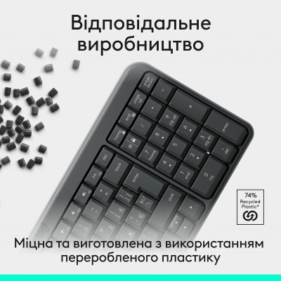 Клавiатура бездротова Logitech K250 Graphite (920-013822)