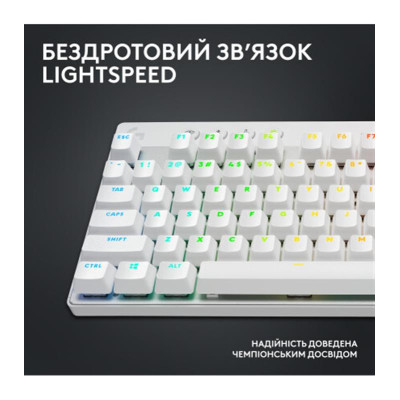 Клавiатура бездротова Logitech G PRO X TKL Lightspeed White Tactile (920-012148)