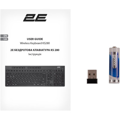 Клавіатура бездротова 2E KS280 WL/BT EN/UKR Grey/Black (2E-KS280WBGR_UA) Клавіатура бездротова 2E KS280 WL/BT EN/UKR Grey/Black (2E-KS280WBGR_UA)