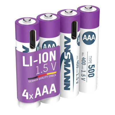Акумулятори Ansmann AAA/HR03 Li-Ion 500 mAh BL 4 шт Акумулятори Ansmann AAA/HR03 Li-Ion 500 mAh BL 4 шт