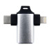 Адаптер Dengos OTG USB-Lightning/USB Type-C Silver (ADP-022)
