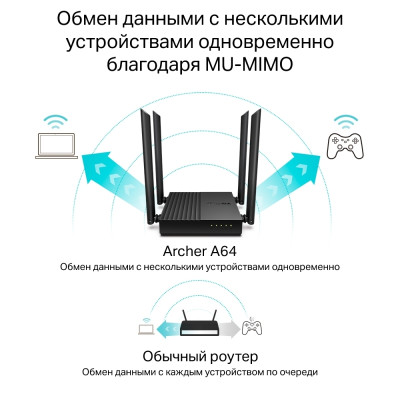 Бездротовий маршрутизатор TP-Link Archer A64 Бездротовий маршрутизатор TP-Link Archer A64