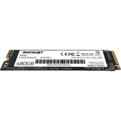 Накопичувач SSD 480GB Patriot P310 M.2 2280 PCIe NVMe 3.0 x4 TLC (P310P480GM28) Накопичувач SSD 480GB Patriot P310 M.2 2280 PCIe NVMe 3.0 x4 TLC (P310P480GM28)