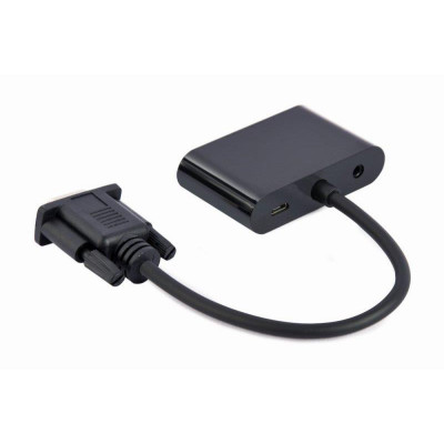 Адаптер Cablexpert VGA - HDMI+VGA (M/F), 0.15 м, Black (A-VGA-HDMI-02) Адаптер Cablexpert VGA - HDMI+VGA (M/F), 0.15 м, Black (A-VGA-HDMI-02)